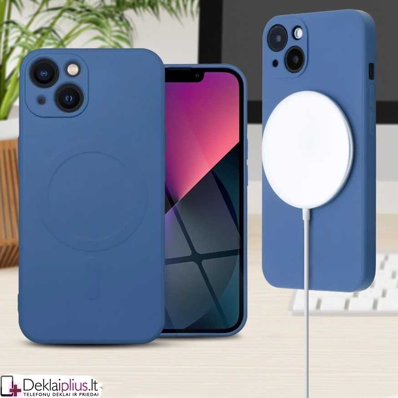 Švelnus silikoninis dėklas su magsafe - mėlynas (Apple Iphone 14 Plus) Švelnus silikoninis dėklas su magsafe - mėlynas (Apple Iphone 14 Plus)